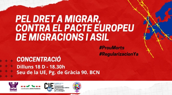 No al Pacte Europeu de Migracions i Asil! #PEMAmata
